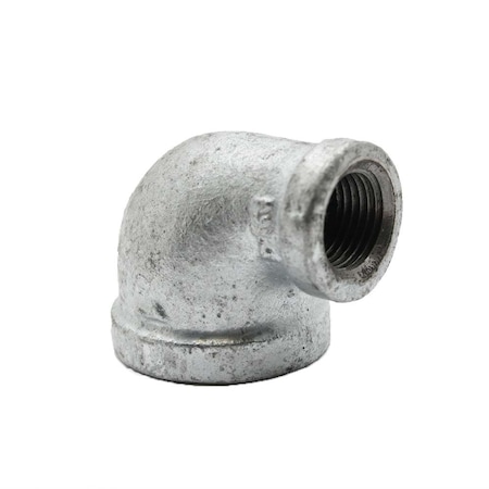 1-1/4 Inch X 3/4 Inch Galvanized Steel 90 Degrees Reducer Elbow